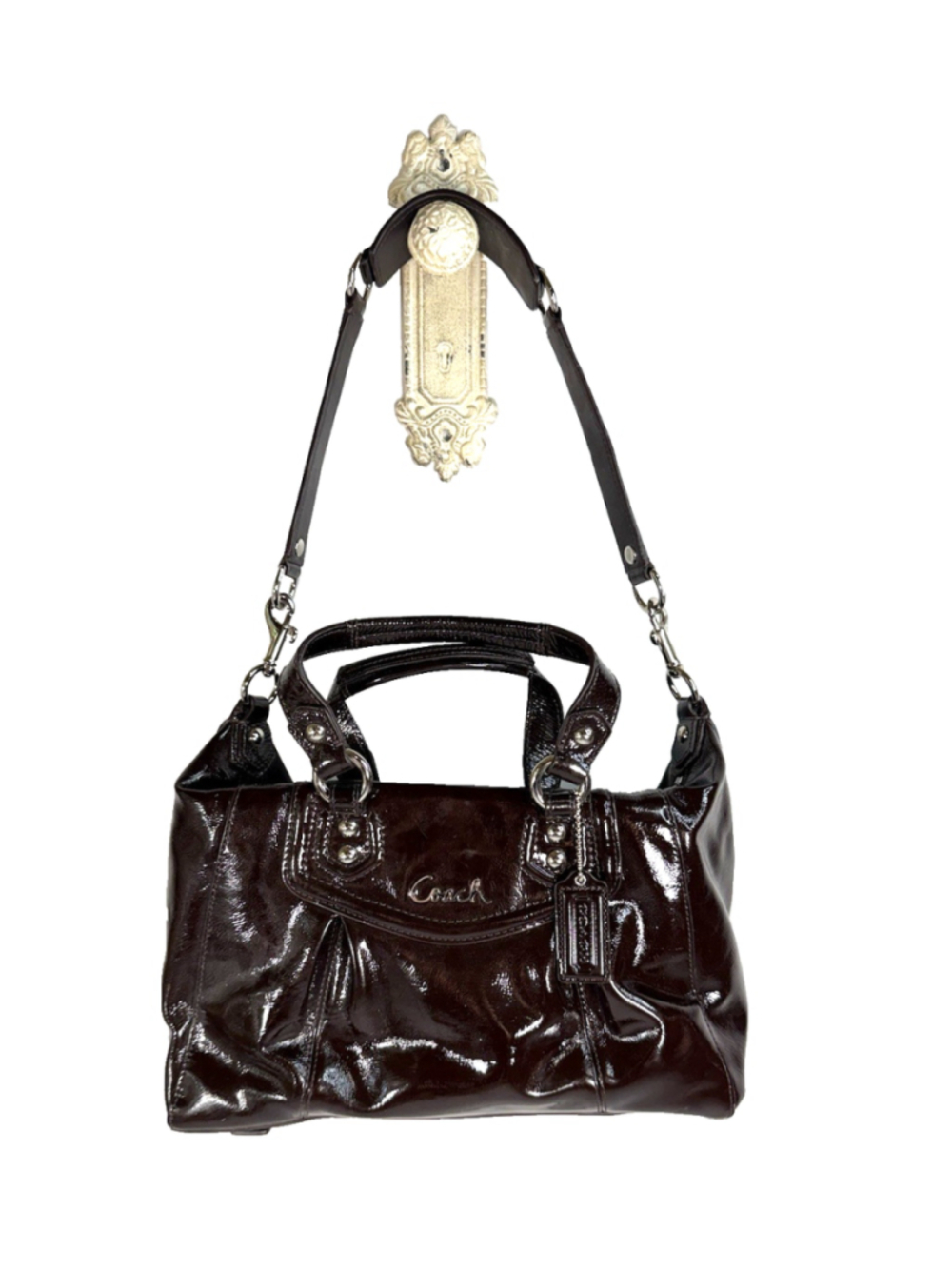 Coach Ashley Leather North South Satchel Handbag F20460
